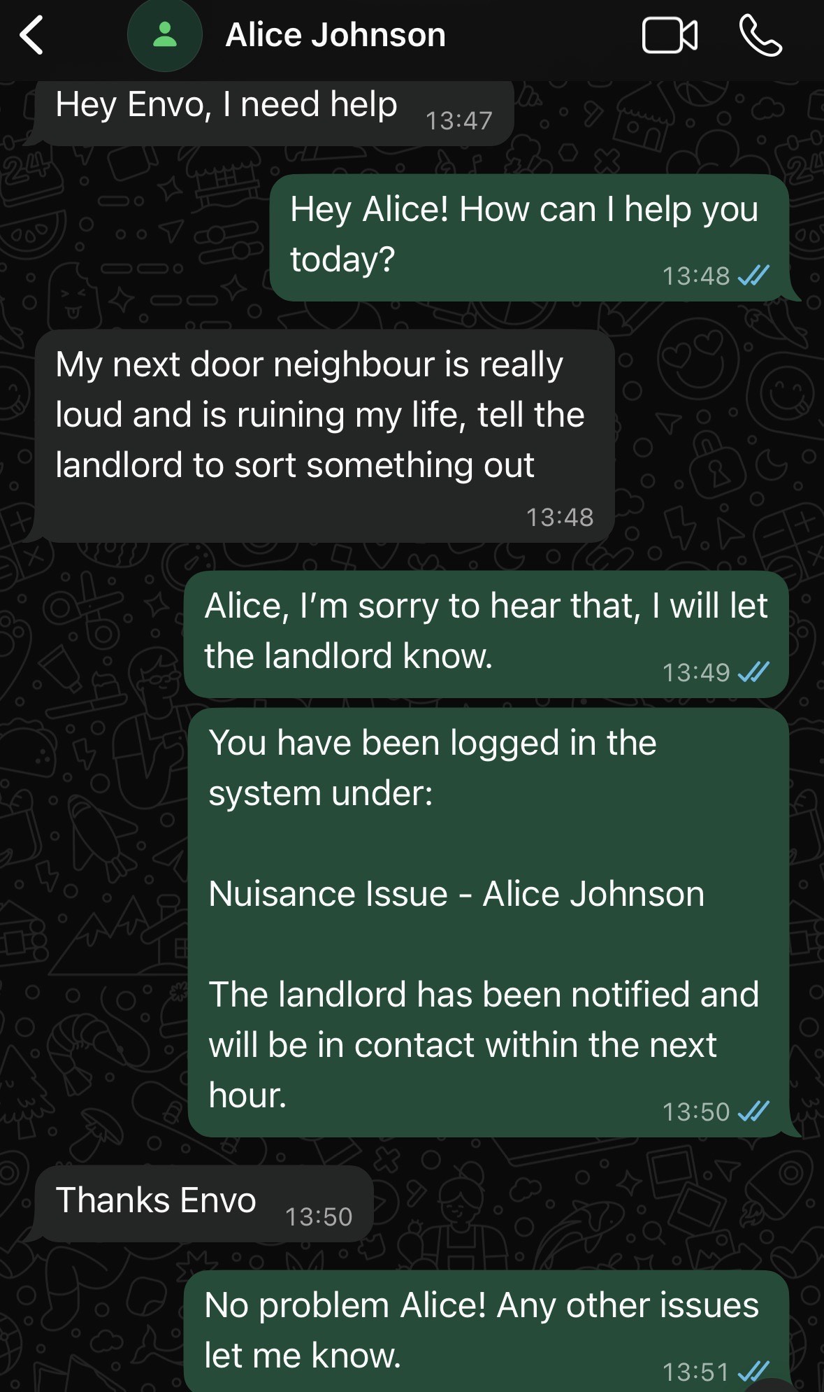 Tenant messaging letting agency via WhatsApp AI assistant